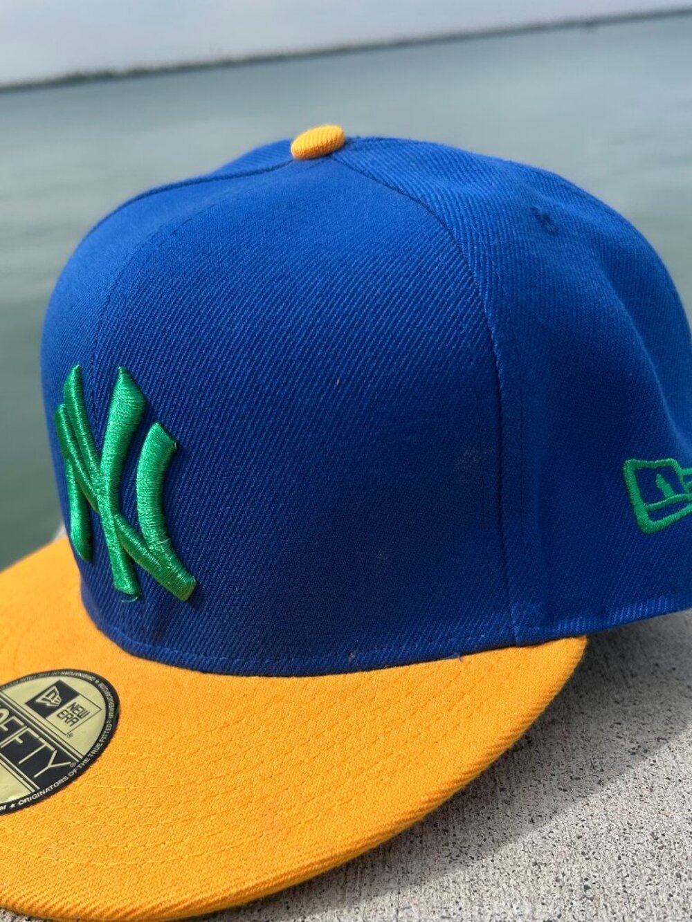 New Era 9FIFTY NY Yankees Fitted Hat 7 1/4 Blue & Orange Colour Pack